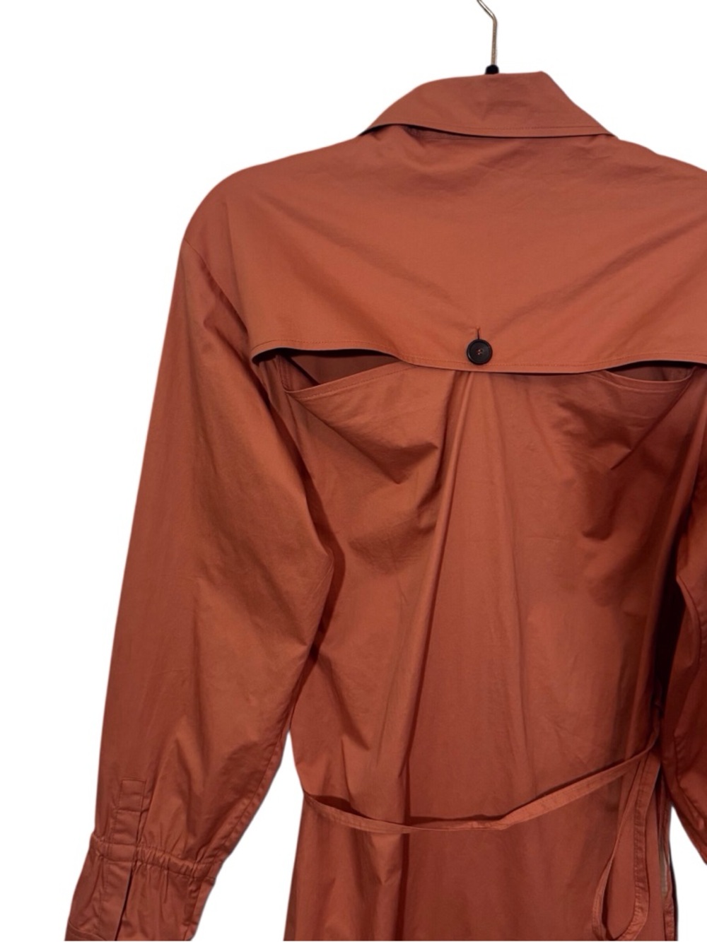 A.L.C. Size 6 Rust Orange Calvin Wrap Midi Dress Modest Contemporary Long Sleeve - Picture 7 of 10